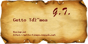 Getto Tímea névjegykártya